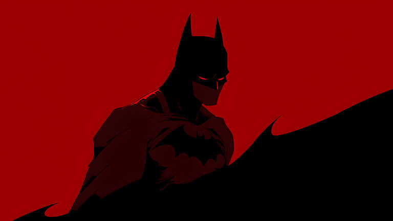 minimalist batman red black desktop wallpaper cover