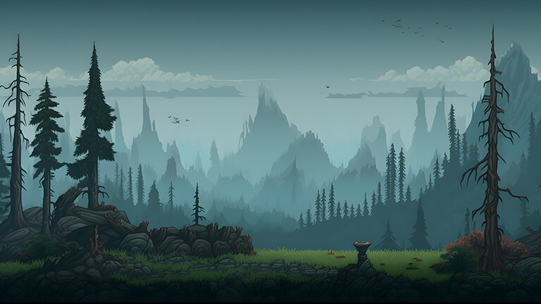 Couverture de fond d’écran de fond de forêt sombre brumeuse