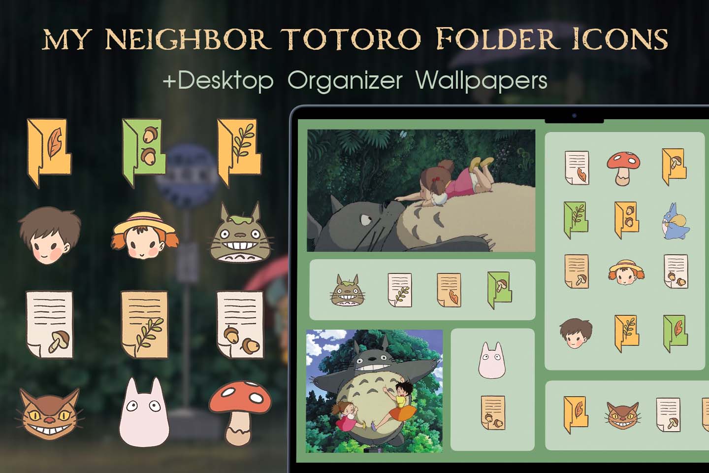 Paquete de iconos de la carpeta My Neighbor Totoro