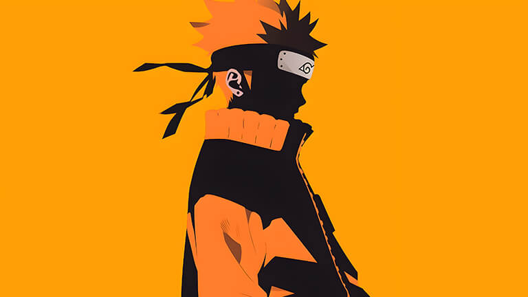 naruto uzumaki cover fonds d'écran stylé minimaliste orange