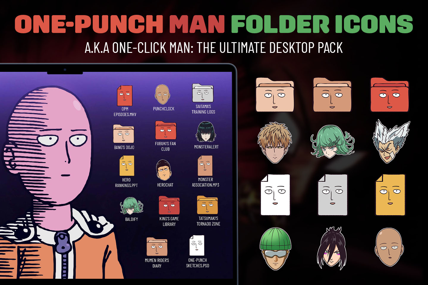 one punch man folder icons pack