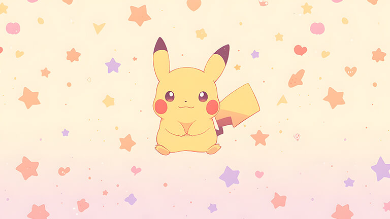 pikachu stars pattern desktop wallpaper cover