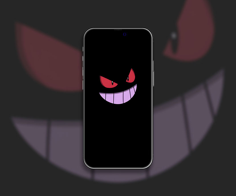 Pokemon gengar sonrisa espeluznante fondo de pantalla negro Scary anime wallpa
