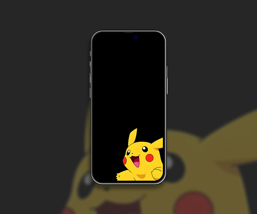 Pokemon ludique pikachu fond d’écran noir Adorable anime art wal