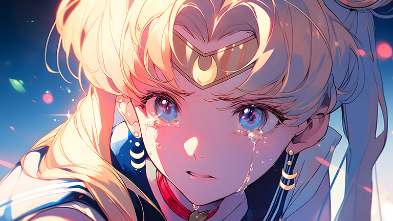 Sailor Moon llorando Cubierta de fondo de escritorio