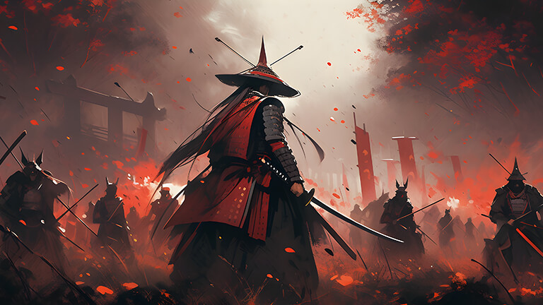 samurai battle field desktop wallpaper cover