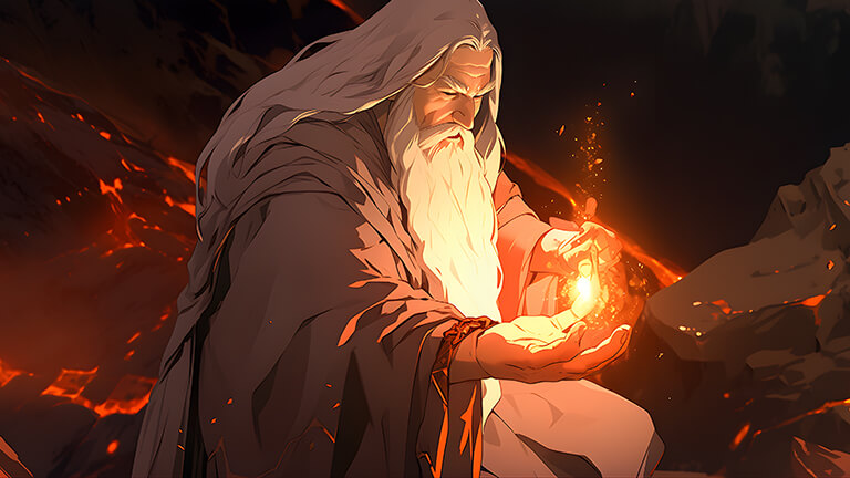 sorcerer casting magic desktop wallpaper cover
