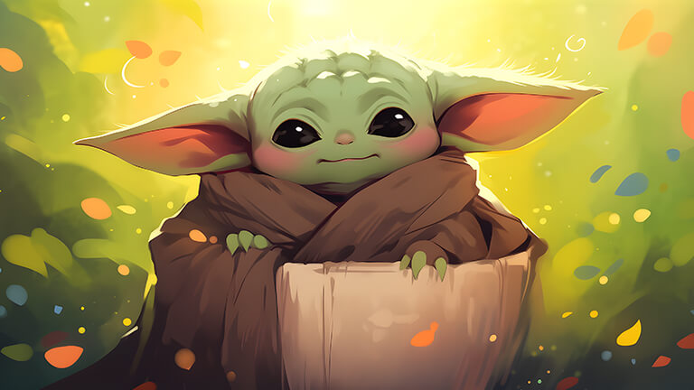 Star Wars Lindo Baby Yoda Verde Cubierta de Escritorio