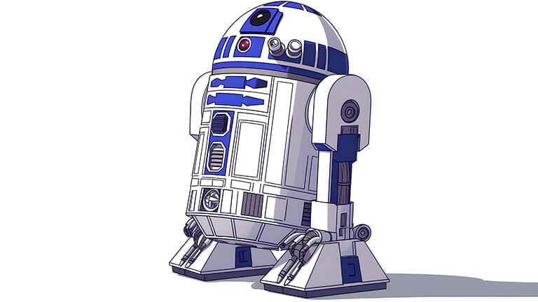 Star Wars R2 D2 Blanc Fond d’écran Couverture