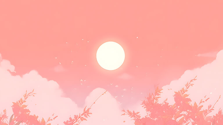 sun in pink sky aesthetic desktop wallpaper cover