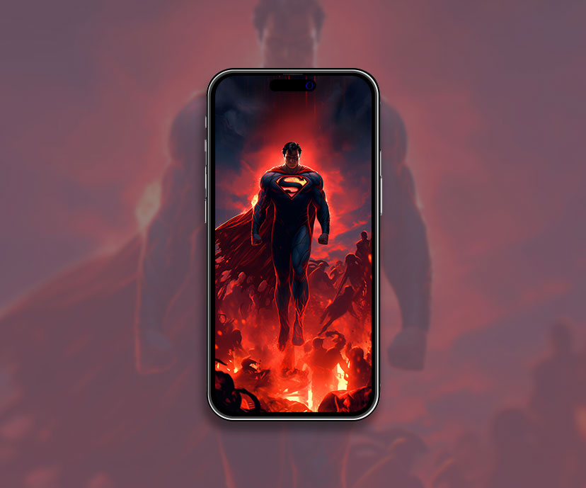 Superman in flames dynamic wallpaper DC comics art wallpaper i
