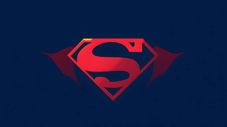 superman logo dark blue minimalist desktop wallpaper cover