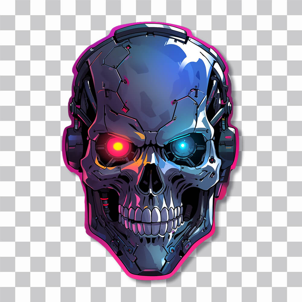 terminator skull pink stroke sticker cover
