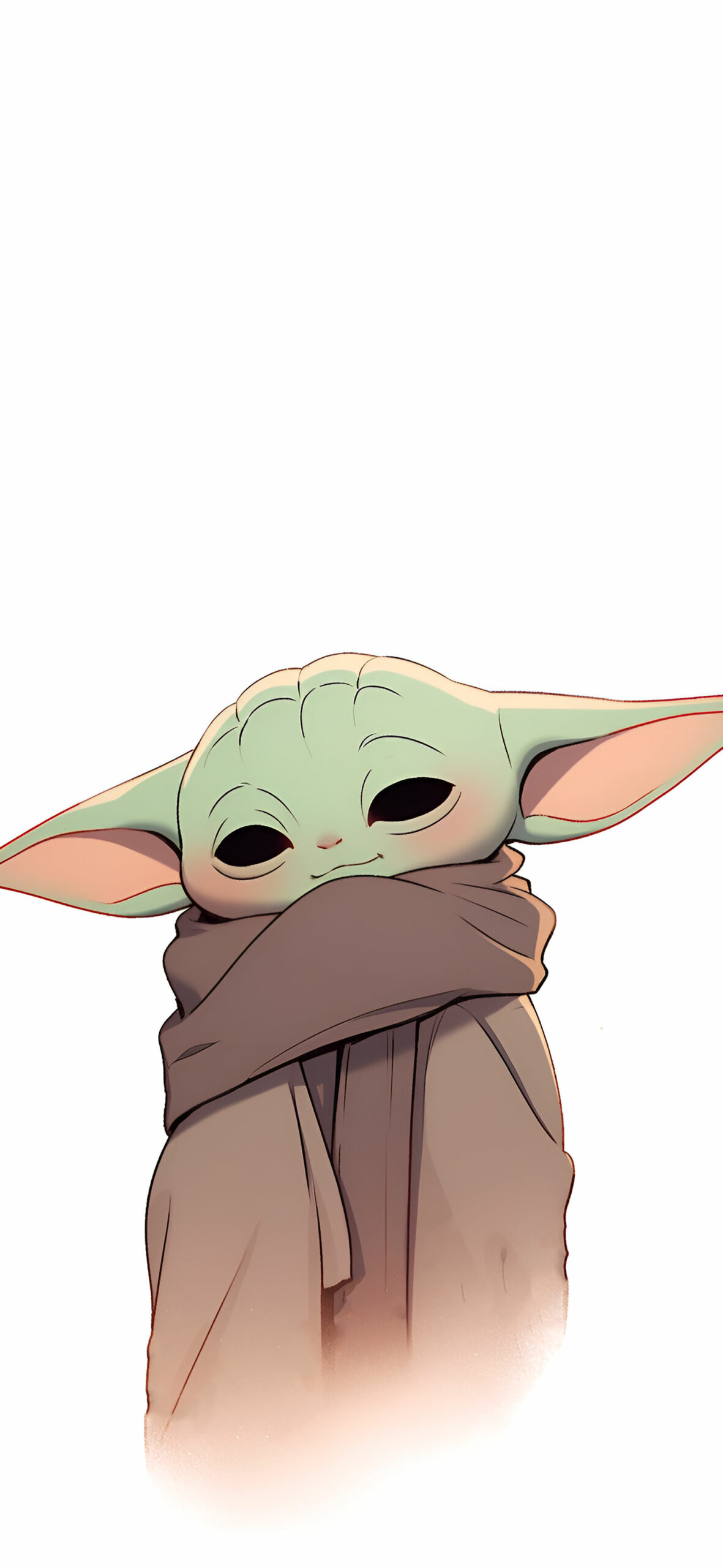 Tranquil baby yoda on white background wallpaper Star wars aes