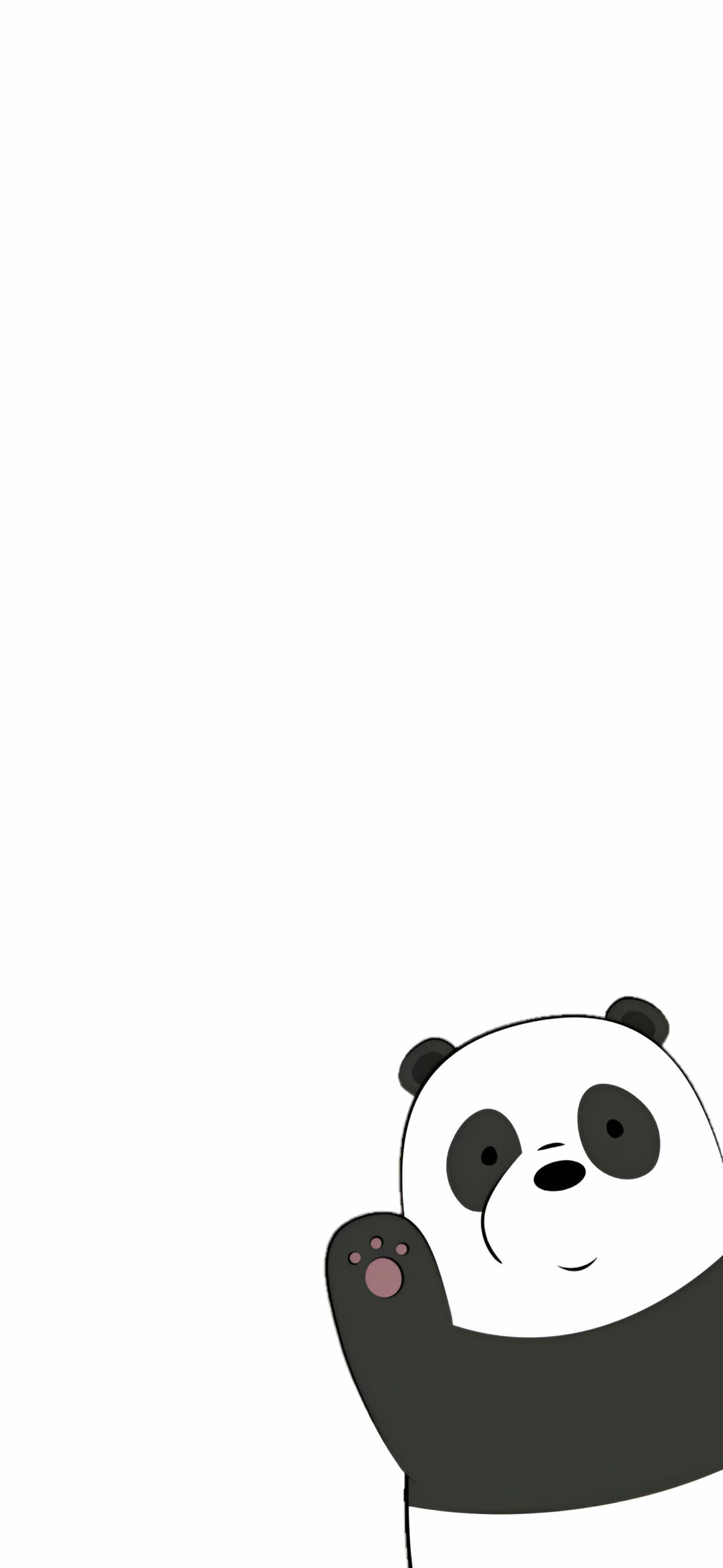 We bare bears panda white wallpaper Cute cartoon minimalist wa