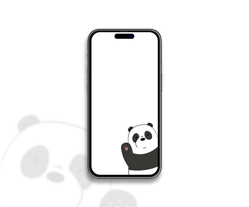 Nous ours nus panda blanc fond d’écran Dessin animé mignon minimaliste wa