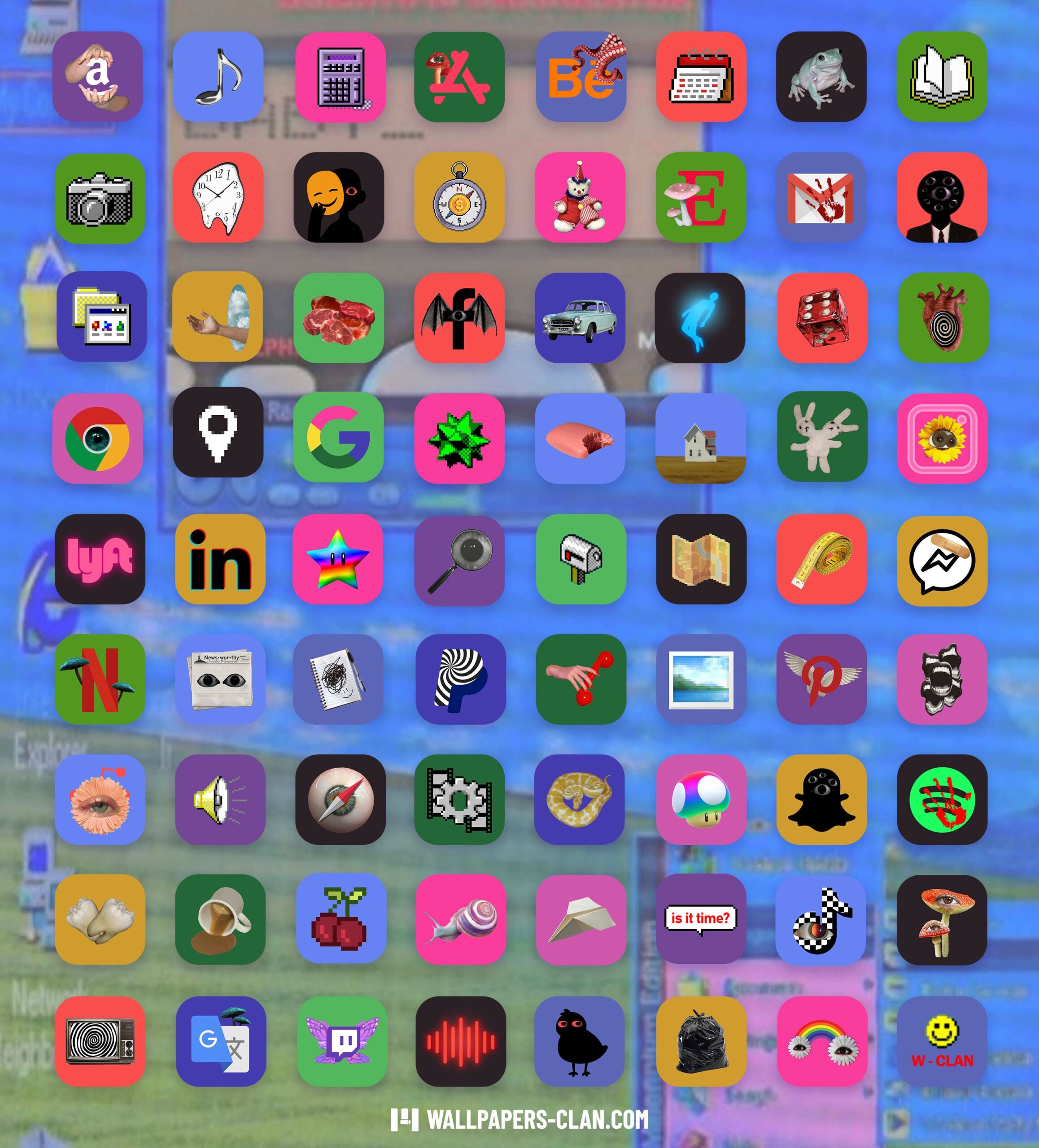 weirdcore app icons pack preview 2