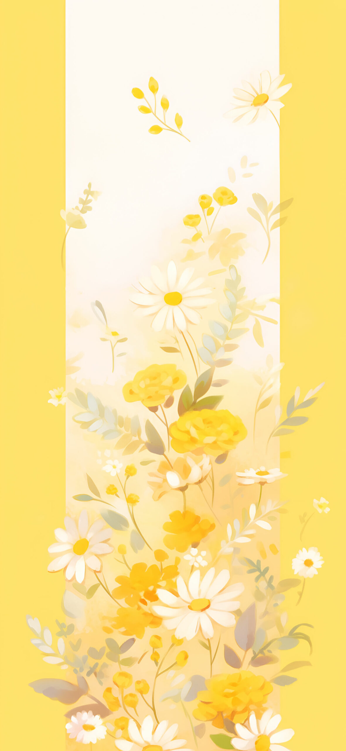 Yellow aesthetic watercolor art wallpaper Sunny watercolor aes