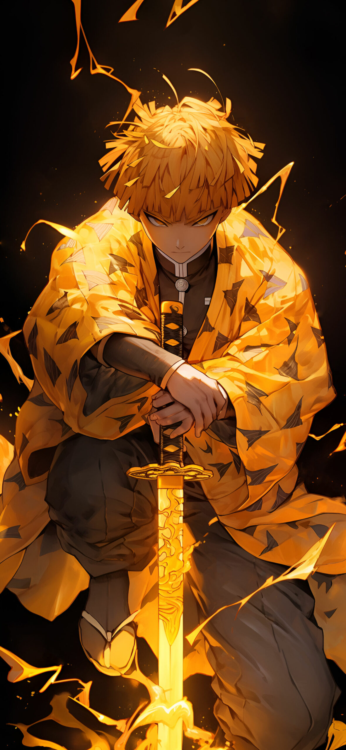 Zenitsu agatsuma with sword cool wallpaper Enigmatic anime wal