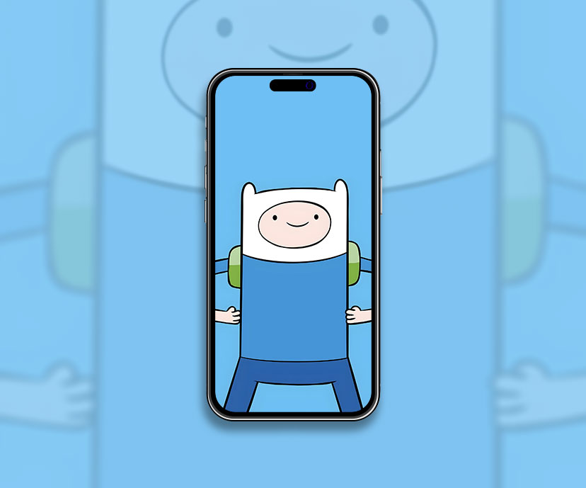 Adventure time finn the human blue wallpaper Epic cartoon art