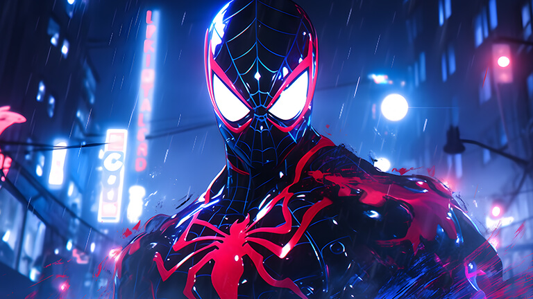 aesthetic spider man black suit desktop wallpaper cover