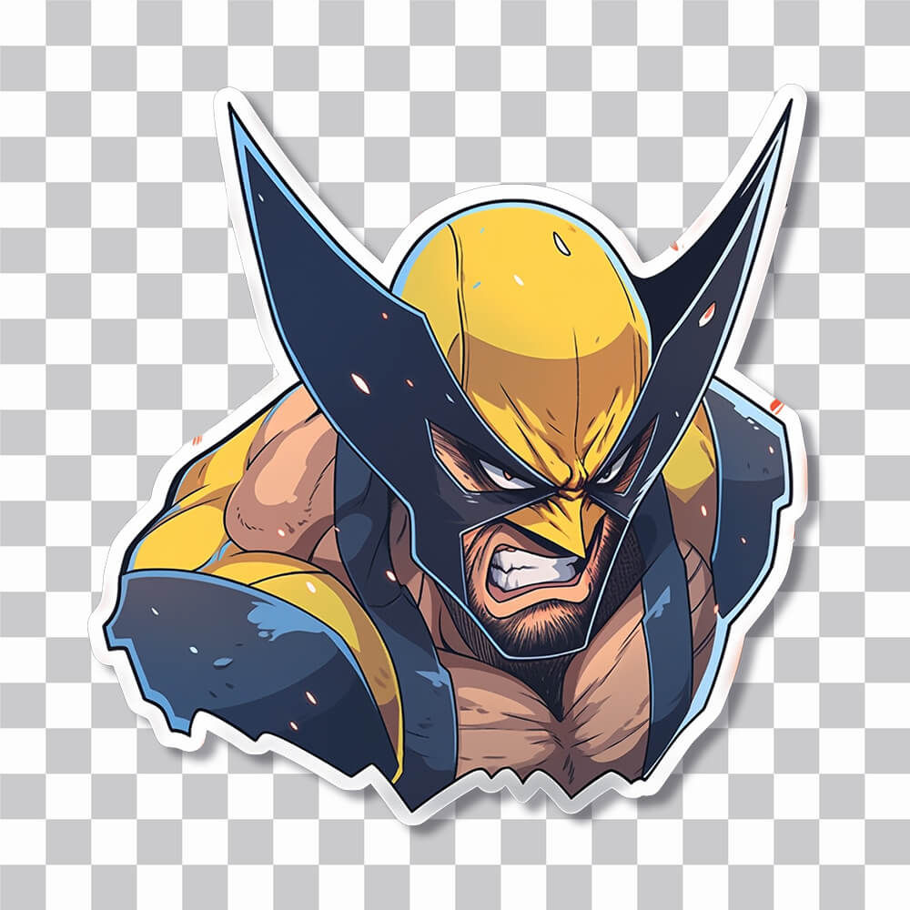 angry wolverine x men sticker cover