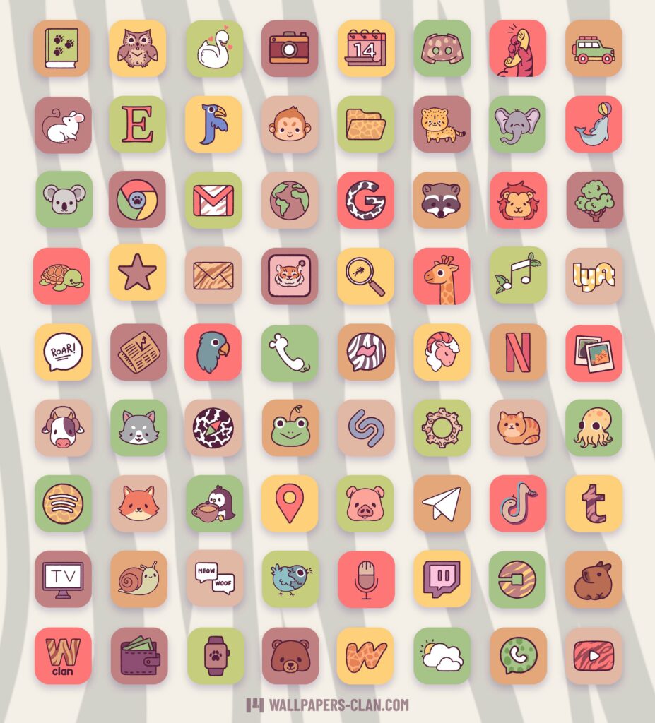 80+ Free Animals App Icons 🐾🌈 Cute Aesthetic iPhone App Icons
