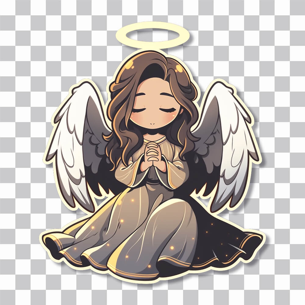 anime girl angel with halo sticker cover