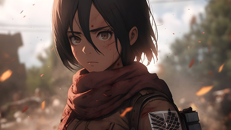 AOT Serious Mikasa Ackerman Couverture de fond d’écran