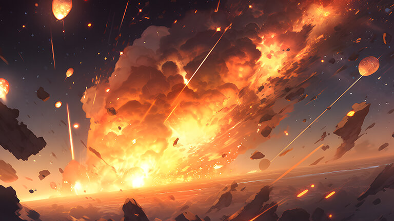 asteroid explosion on earth desktop wallpaper cover