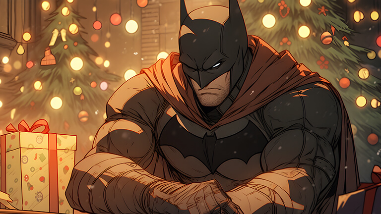 batman sad christmas desktop wallpaper cover