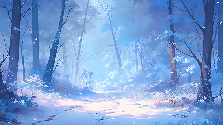 beautiful snowy forest desktop wallpaper cover