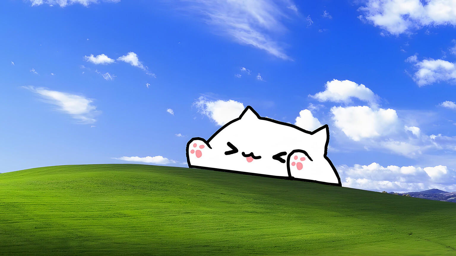 Bongo Cat & Windows Meme Desktop Wallpaper - Meme Wallpaper