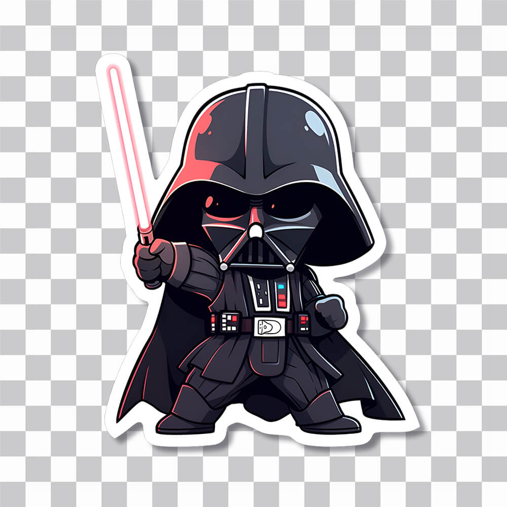 Chibi Darth Vader con sable de luz Star Wars Pegatina Cubierta