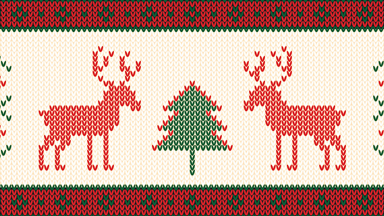 christmas reindeer sweater pattern desktop wallpaper cover
