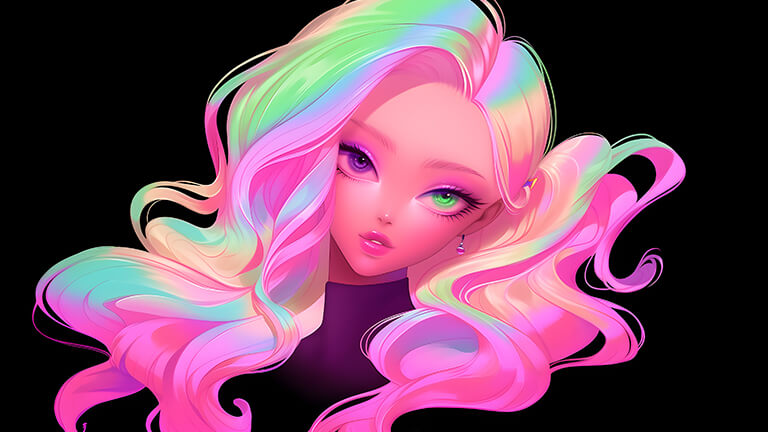colorful barbie black desktop wallpaper cover