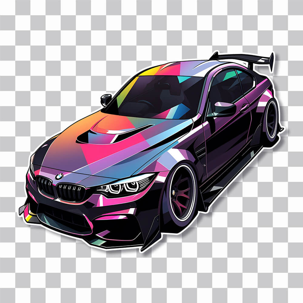 colorful bmw m3 sticker cover
