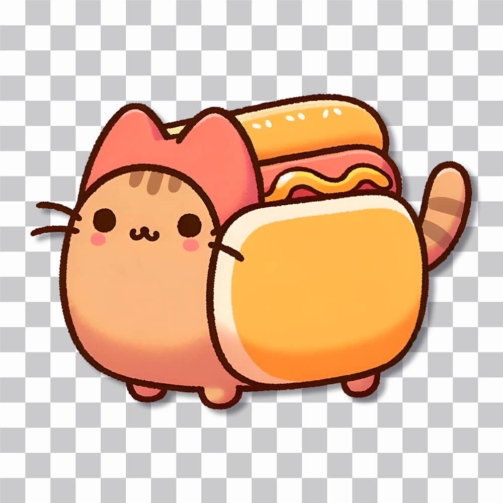 cute cat hotdog sticker cover