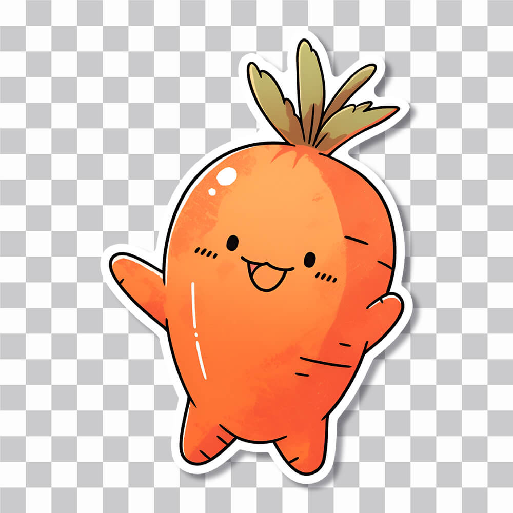 cute fat carrot sticker cover