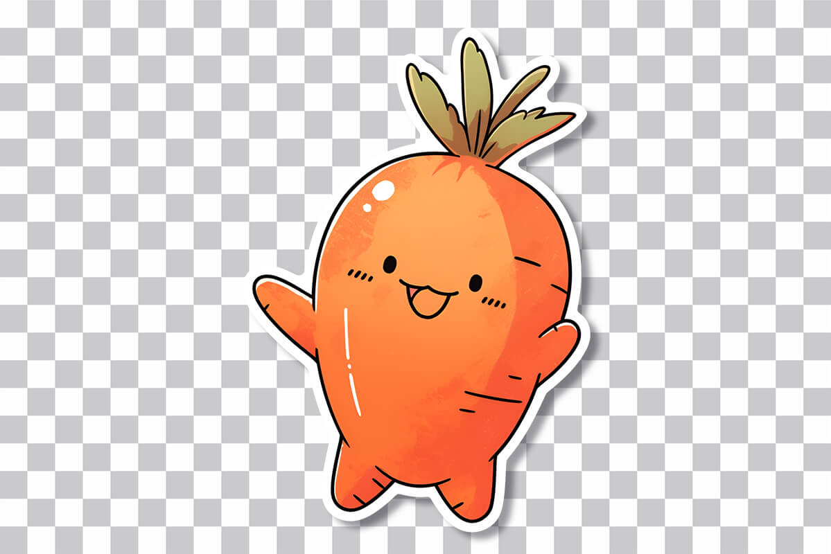cute fat carrot sticker preview
