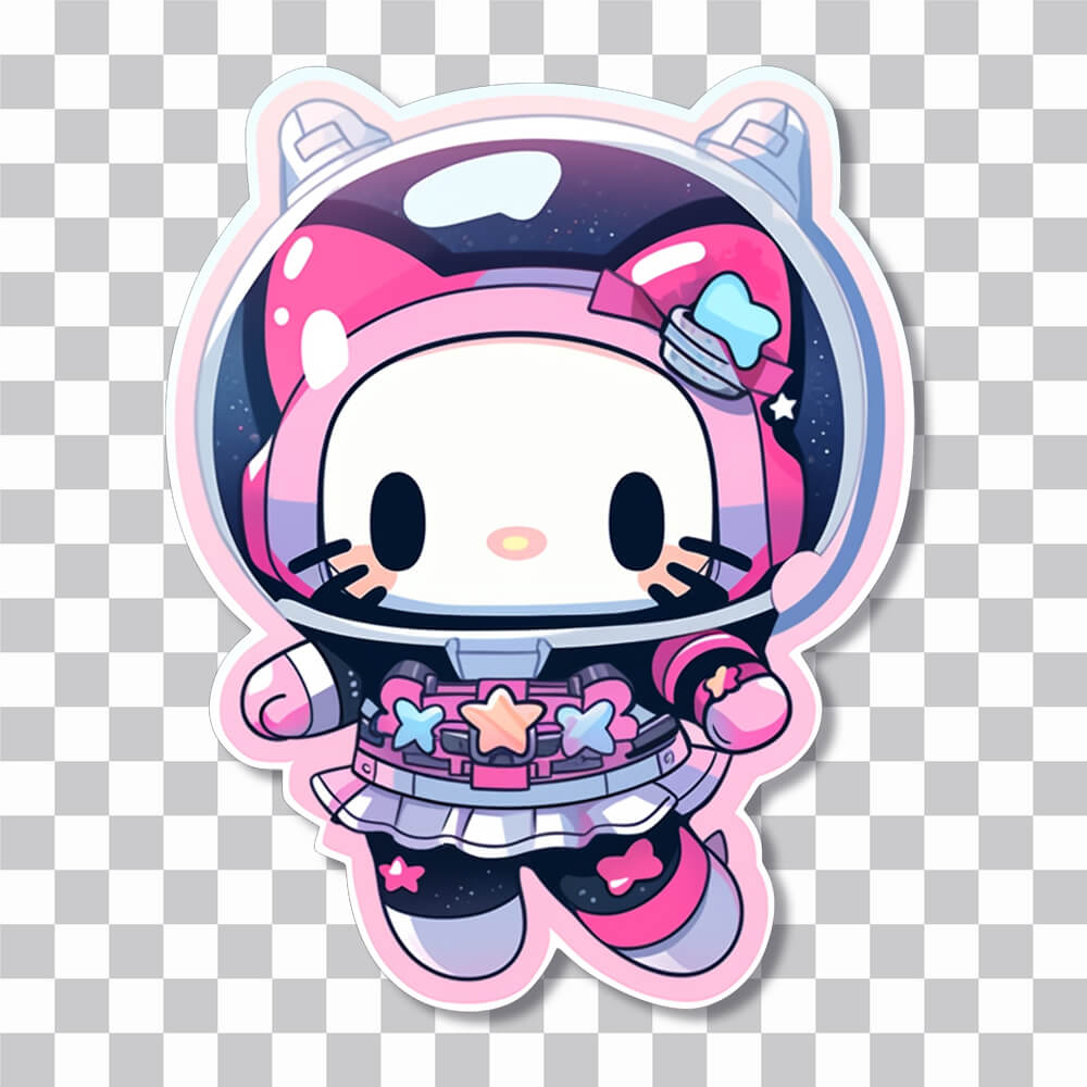 cute hello kitty in space suit sticker cover