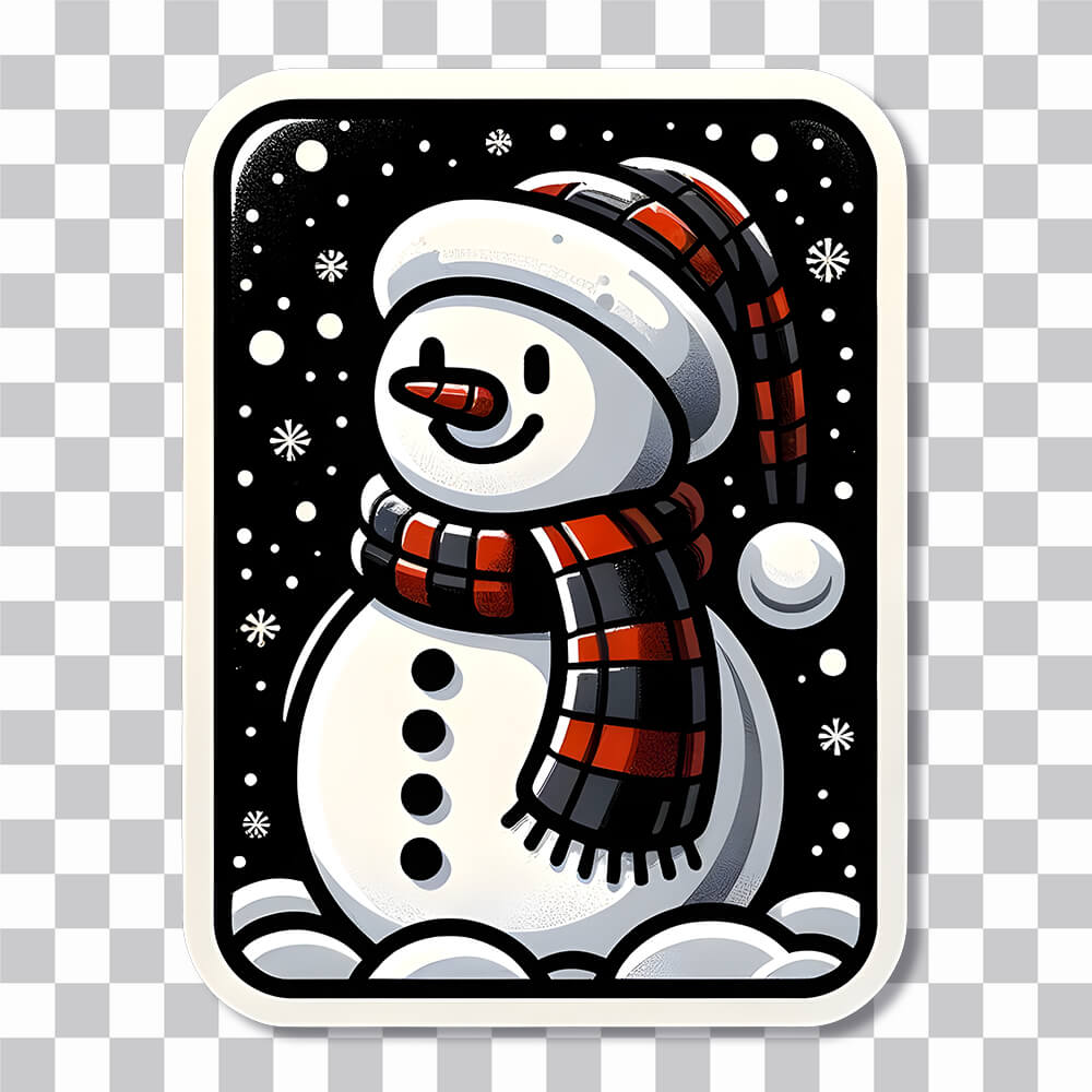 cute winter snowman sticker cover