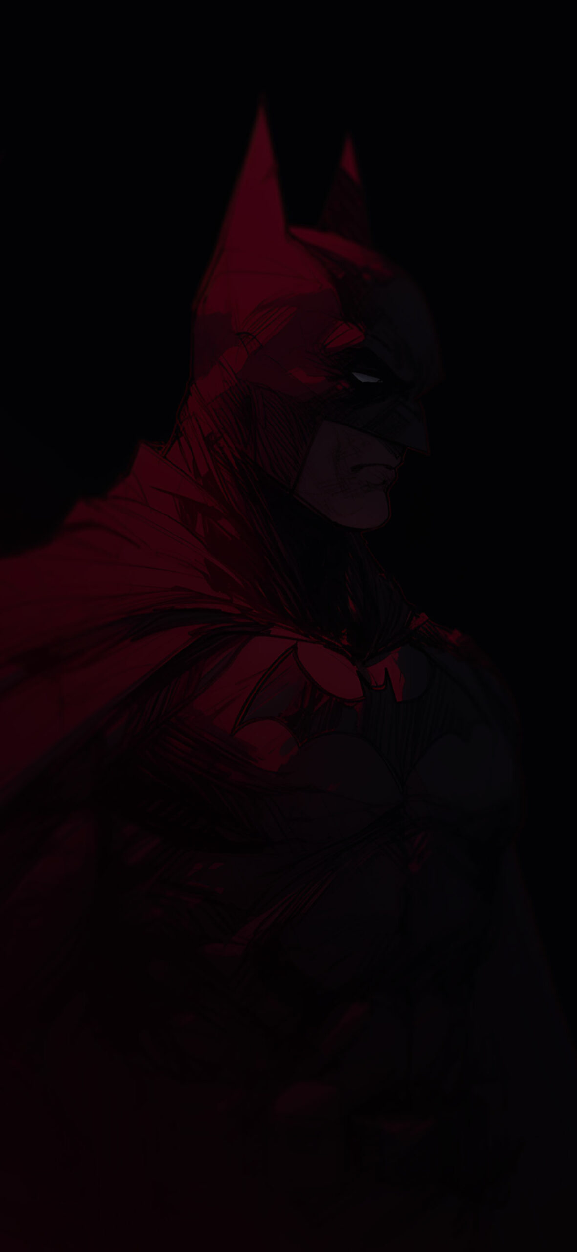 DC batman black & red sketch wallpaper Comics superhero art wa