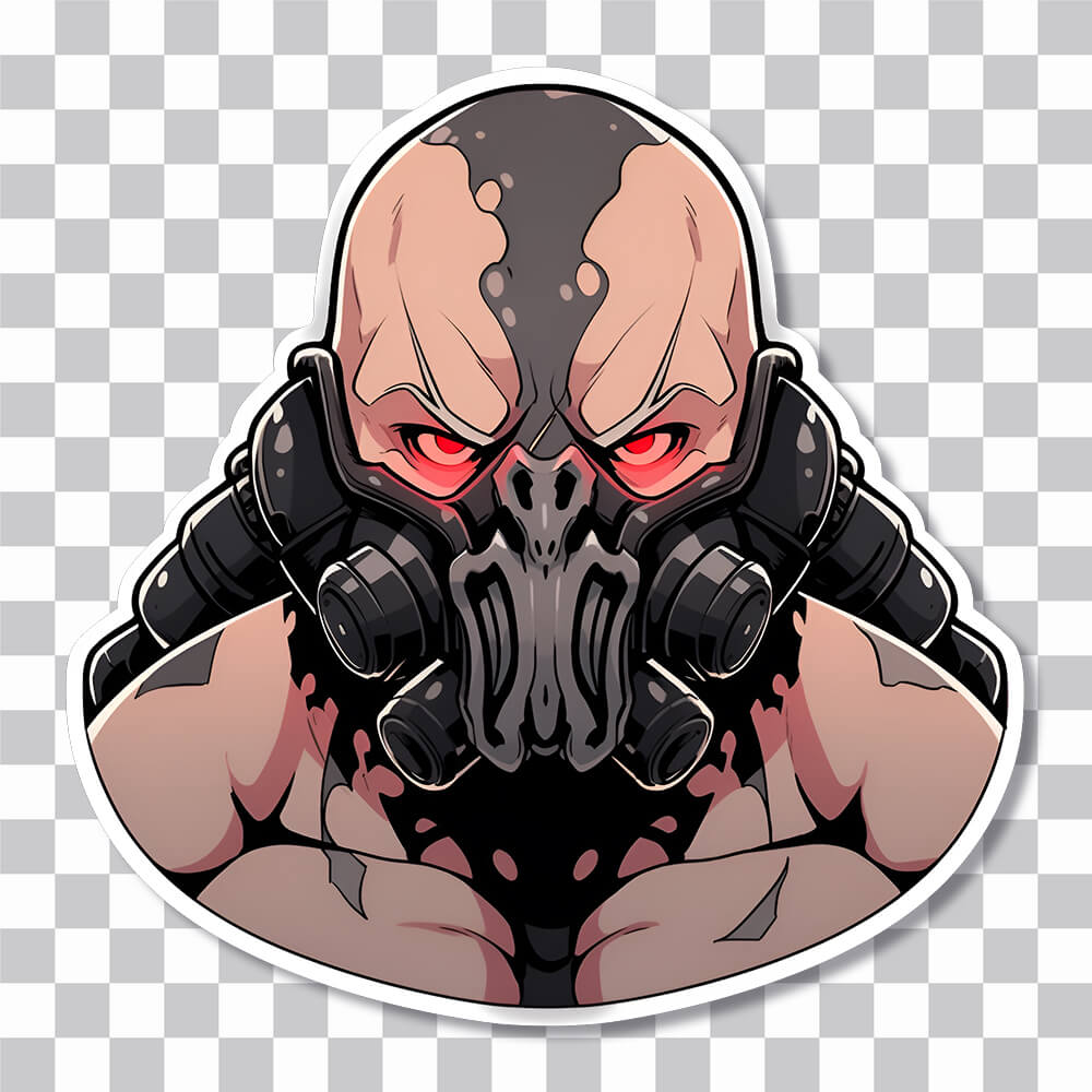 dc comics bane with red eyes sticker cover