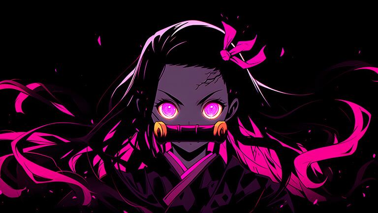Demon Slayer Nezuko Noir Rose Fond d’écran Couverture