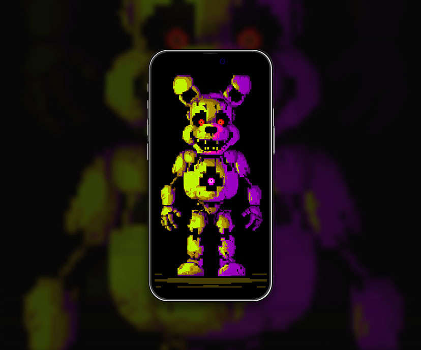 Cinq nuits à l’effrayant lapin de freddy pixel art fond d’écran Spook