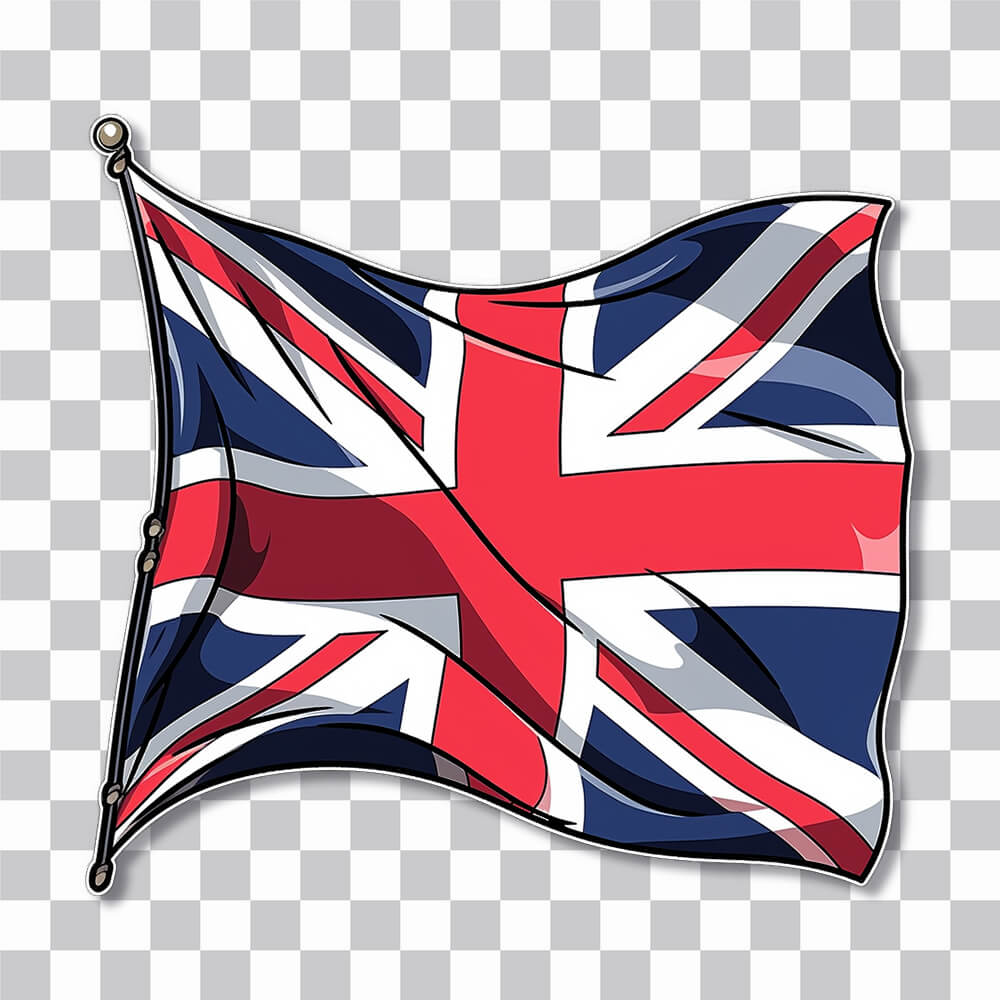 great britain aesthetic flag sticker cover