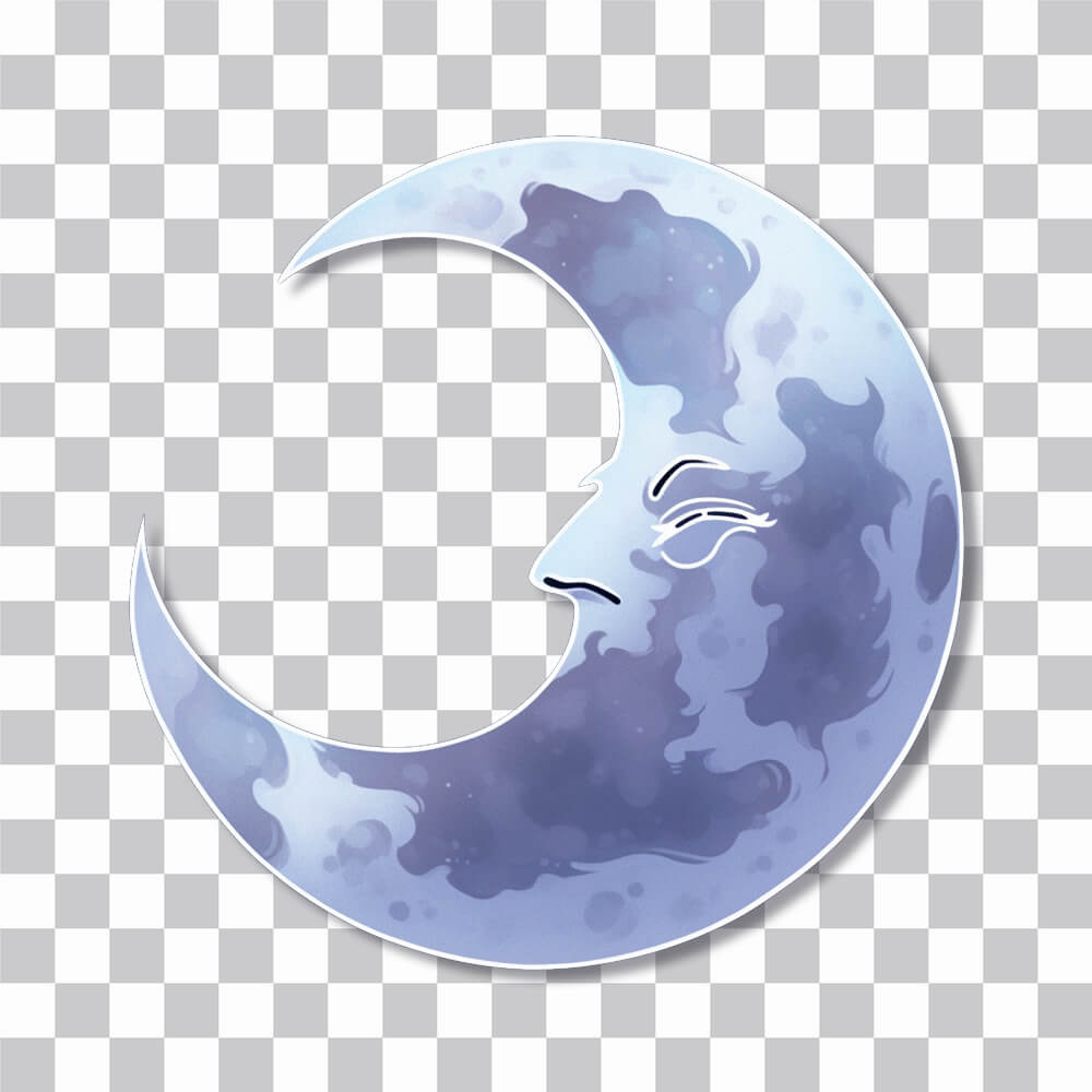grey crescent moon sticker cover