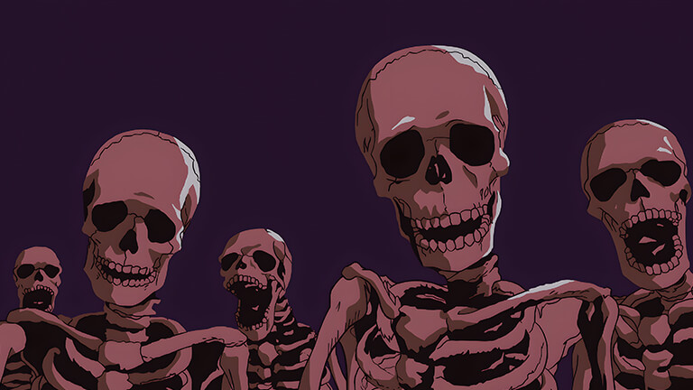 halloween scary skeletons dark purple desktop wallpaper cover