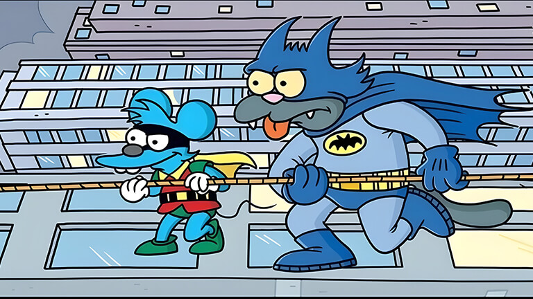 Itchy Scratchy X Batman Robin Couverture de fond d’écran